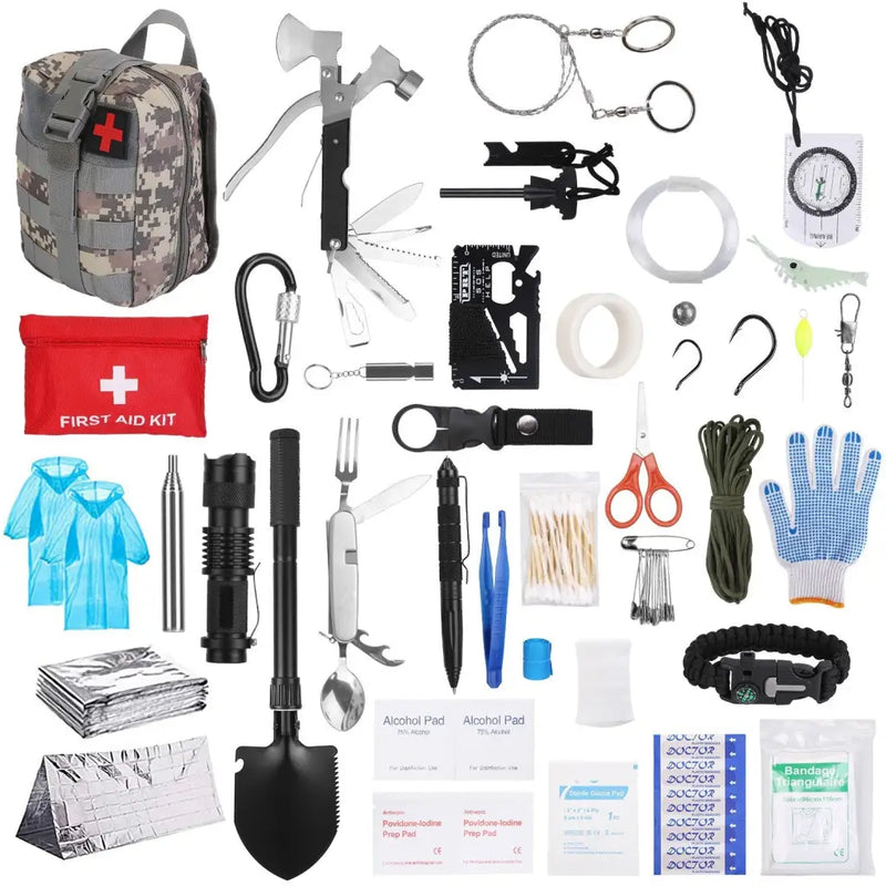 Professional Camping Survival Gear Kit 32 in 1 Tactical First Aid