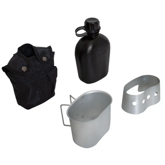 4 Piece Canteen Kit With Cover Aluminum Cup & Stove / Stand