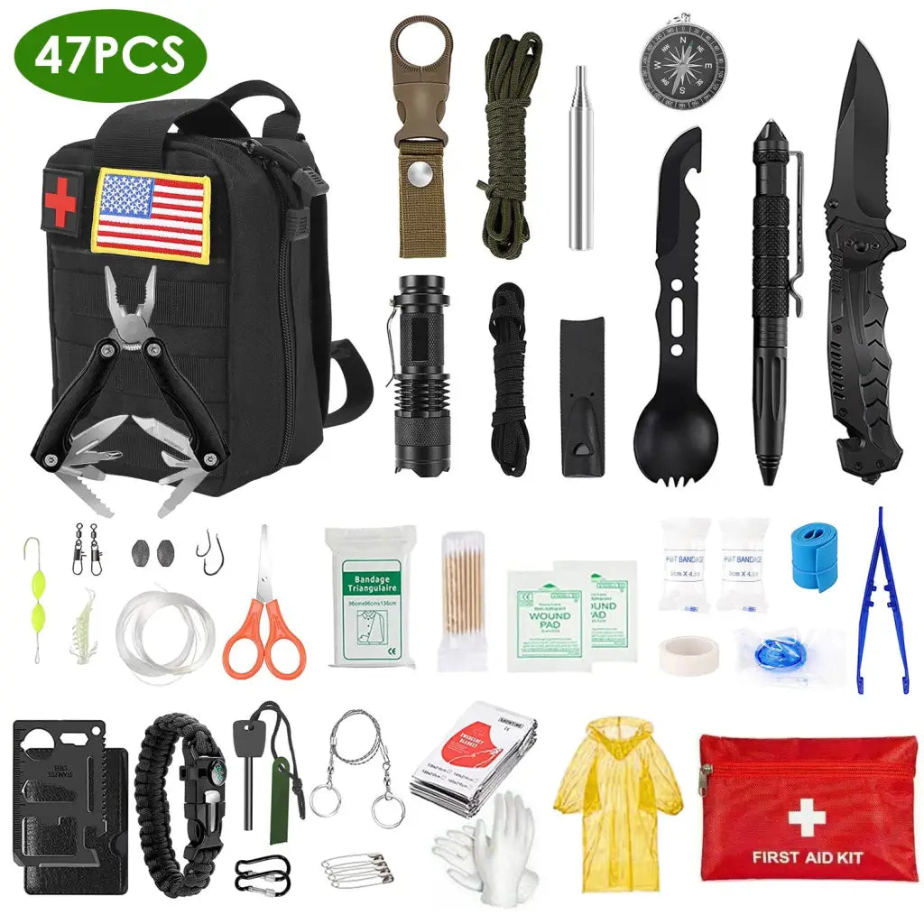 47Pcs Emergency Survival Kit Survival EDC Gear Equipment Tool - Survival –  Survival Warehouse