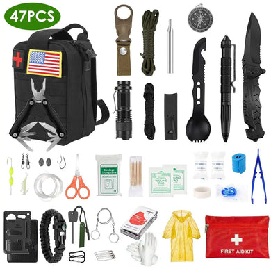 47Pcs Emergency Survival Kit Survival EDC Gear Equipment