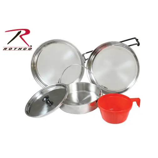 5 Piece Stainless Steel Mess Kit - Camping & Survival Gear