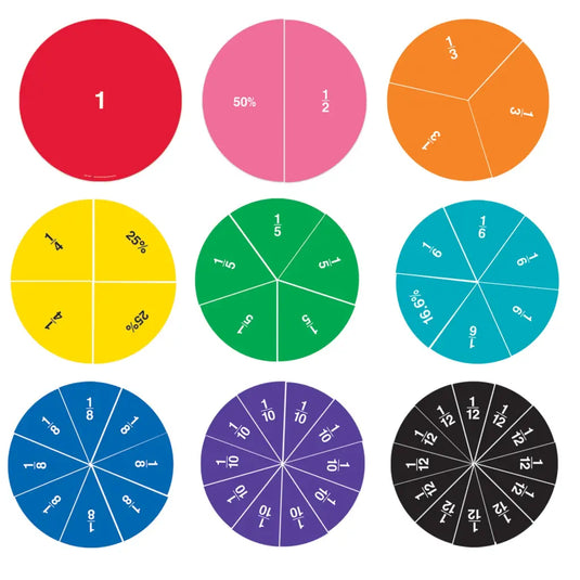 Double-sided Magnetic Fraction Circles Pack of 9 - MOVIES