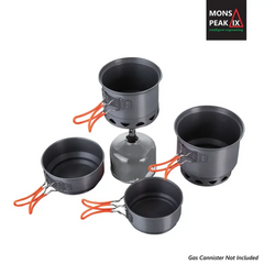 Mons Peak IX Trail 123 HE UL Cook Set with Stove - Camping