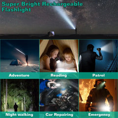 Rechargeable Flashlight LED Floodlight Torch with Strap