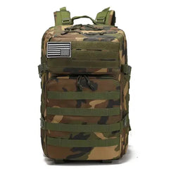 Tactical Military 45L Molle Rucksack Backpack - Camouflage -
