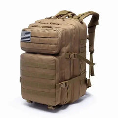 Tactical Military 45L Molle Rucksack Backpack - Khaki -