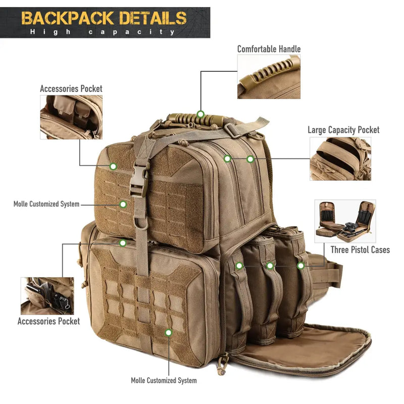 Load image into Gallery viewer, Tactical Range Pistol Backpack
