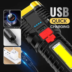 Ultra Bright Waterproof Outdoor LED Flashlight with Side