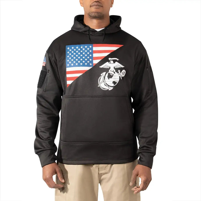 US Flag / USMC Eagle Globe & Anchor Concealed Carry Hoodie -