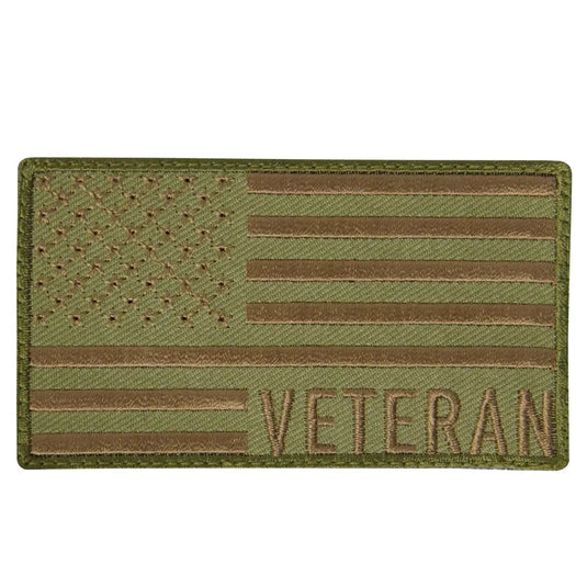 Veteran US Flag Patch - Coyote Brown - Military Patches