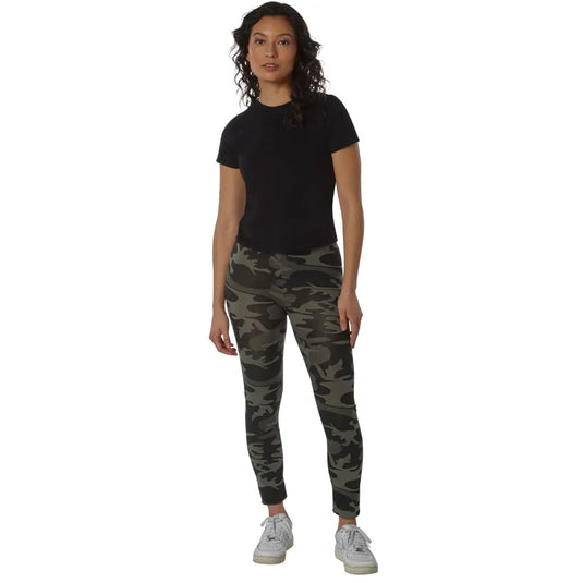 Womens Workout Performance Camo Leggings With Pockets -